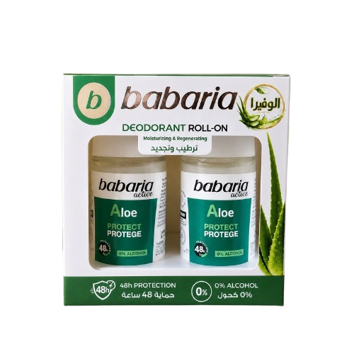 Babaria Deodorant Roll On Crystal Aloe Vera Twin Pack