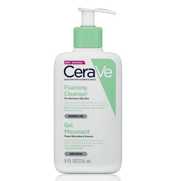 Cerave Foaming Cleanser for Normal to Oily Skin with Hyaluronic Acid 236Ml
