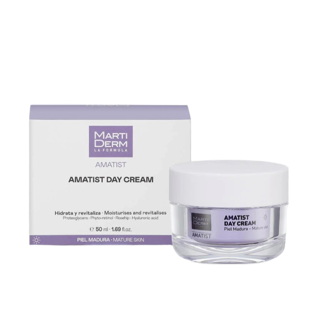 Marti Derm Amatist Day Cream with packaging on a white background