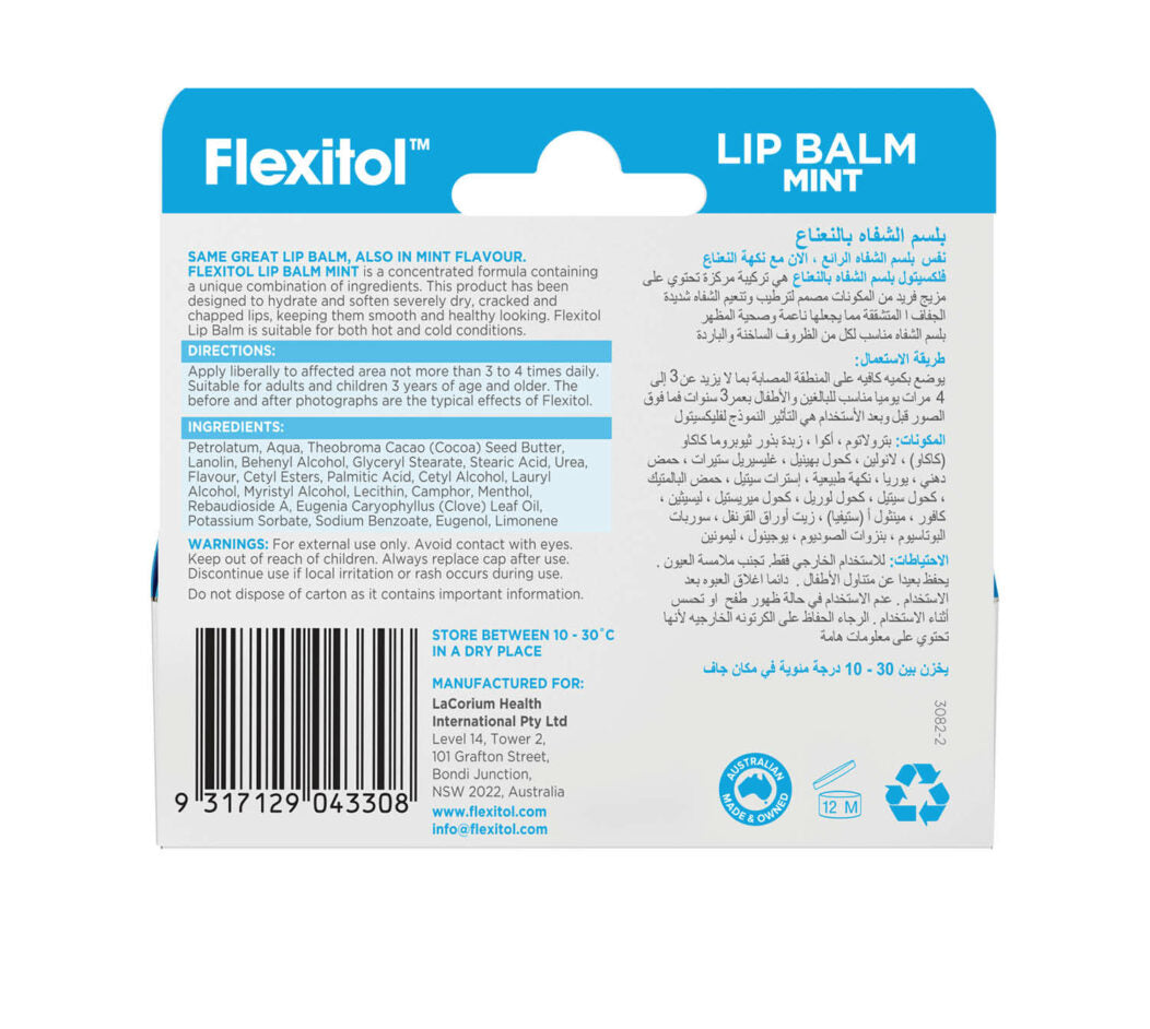 Flexitol Lip Balm Mint 10g