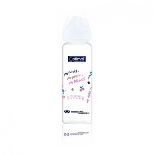 Optimal Glass Feeding Bottle 240Ml Colored Blue 'Pink 'White