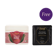 Raghad Organics Touch Me Rose Body Scrub 500 ml + The Oriental Hammam Soap 40gm Free