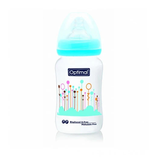 Optimal W/ Neck Feeding Bottle 240Ml Blue 'Pink 'White