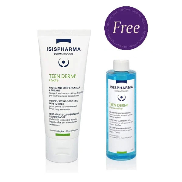 Isis Teen Derm Hydra 40ml + Teen Derm Gel Sensitive 100ml Free