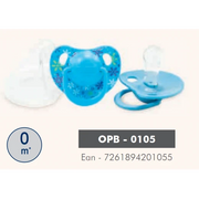 Optimal Round Nipple Silicone Pacifier 0+ Blue' Pink 'Purple