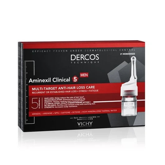 Vichy Dercos Aminexil Clinical Multi-Target Anti-Hair Loss Care - 21 Monodoses For Men