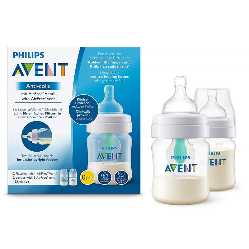 Philips Avent Anti Colic Bottles with Airfree Valve 125 ml, Pack of 2