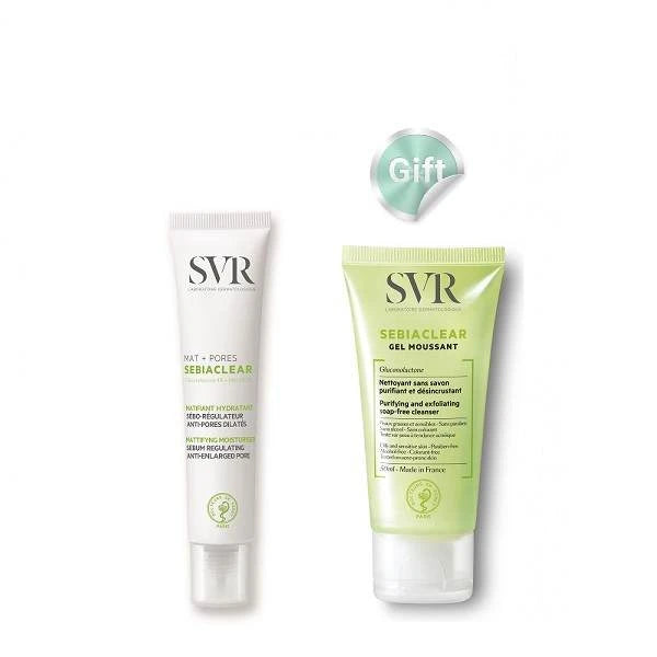 Svr Sebiaclear Mat & Pores 40ml + Sebiaclear Cleansing Gel 55ml (gift)