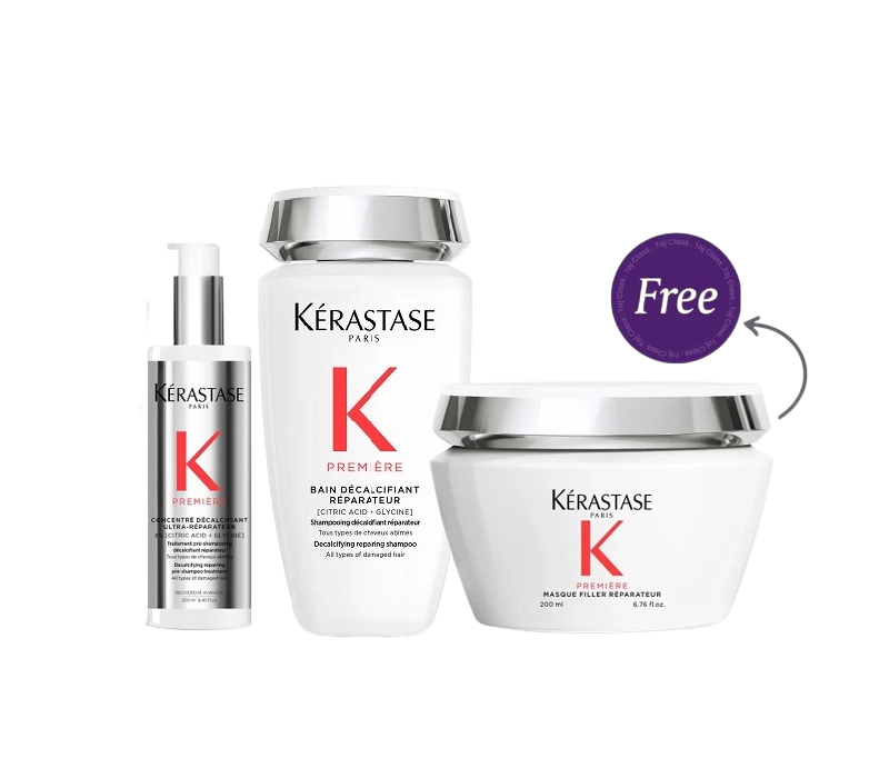 Kerastase Première Concontré Décalcificant Ultra-Réparateur 250ml & Repairing Shampoo 250ml + Masque Filler Reparateur 200ml Free