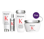 Kerastase Paris Premiere Fondant Fluidite Reparateur 200ml & Shampoo 250ml & Concontré Décalcificant Ultra-Réparateur 250ml +  Masque Filler Reparateur 200ml Free