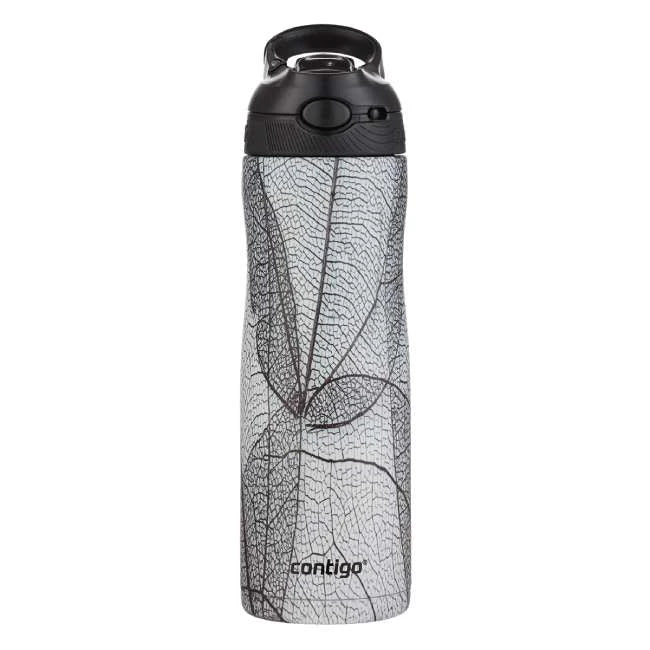 Contigo Autospout Ashland Couture Chill - Vacuum Insulated Stainless Steel Water Bottle, 590 ml, White Leaf