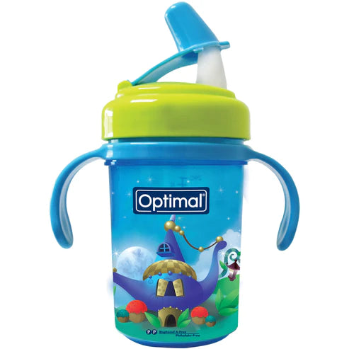 Optimal Non-Spill Easy-Sip Silicone Spout 240Ml Blue 'Pink