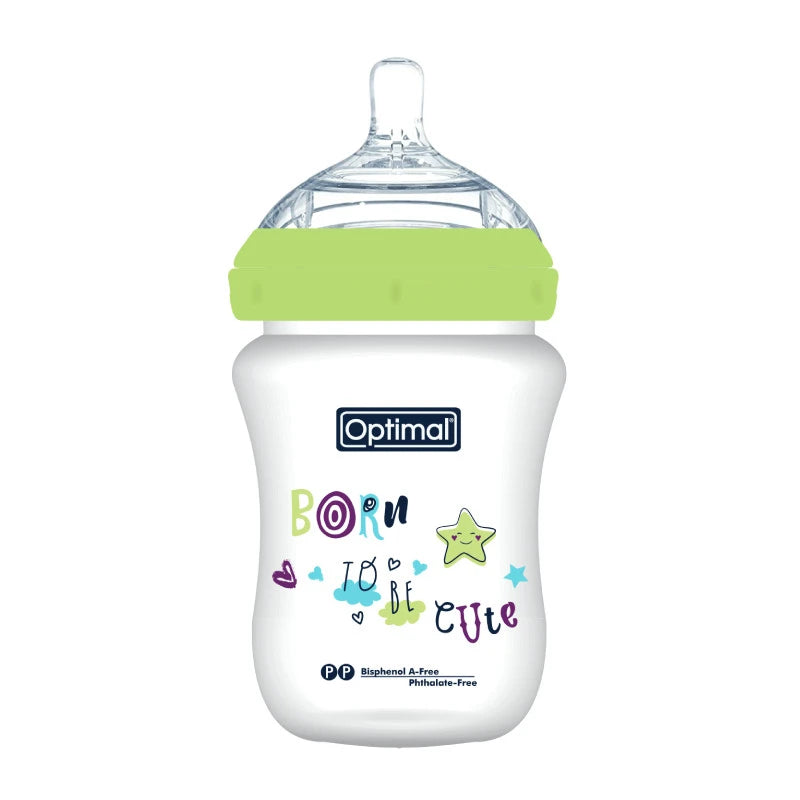 Optimal Mamilla Extra Wide Neck - Double Anti - Colic System (300Ml) - 0+ Blue 'Pink 'Green