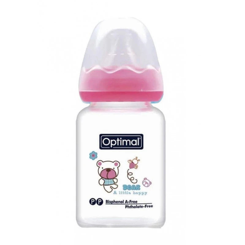Optimal Glass Feeding Bottle Colored 60Ml Blue With Pink