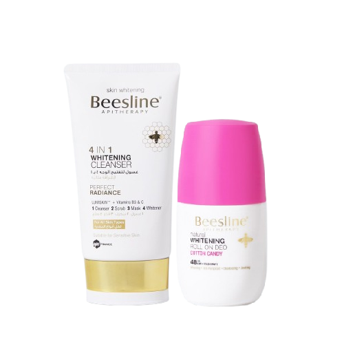 Beesline Whitening Roll-On  48hr Cotton Candy + 4in1 Whitening Cleanser 150ml